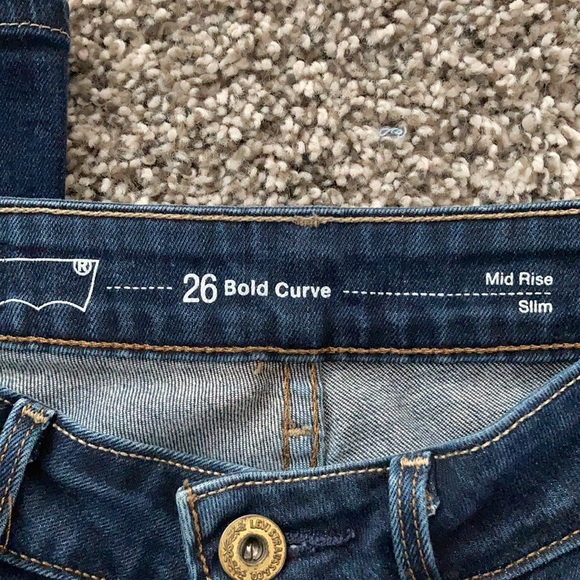 Levi’s Mid Rise Slim Bold a curve Jeans Size 26x30 - Picture 5 of 9